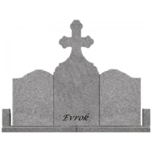 Monument triplu din granit " Semiondulat + Bizantin" - mfg285